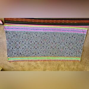 Colorful ayahuasca icaro Geometric hand embroidered skirt or alter cloth